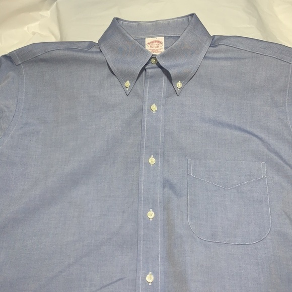 MEN’S Brooks Brothers Blue Button Down Long Sleeve Shirt Size 16-1/2-33 - Picture 1 of 5